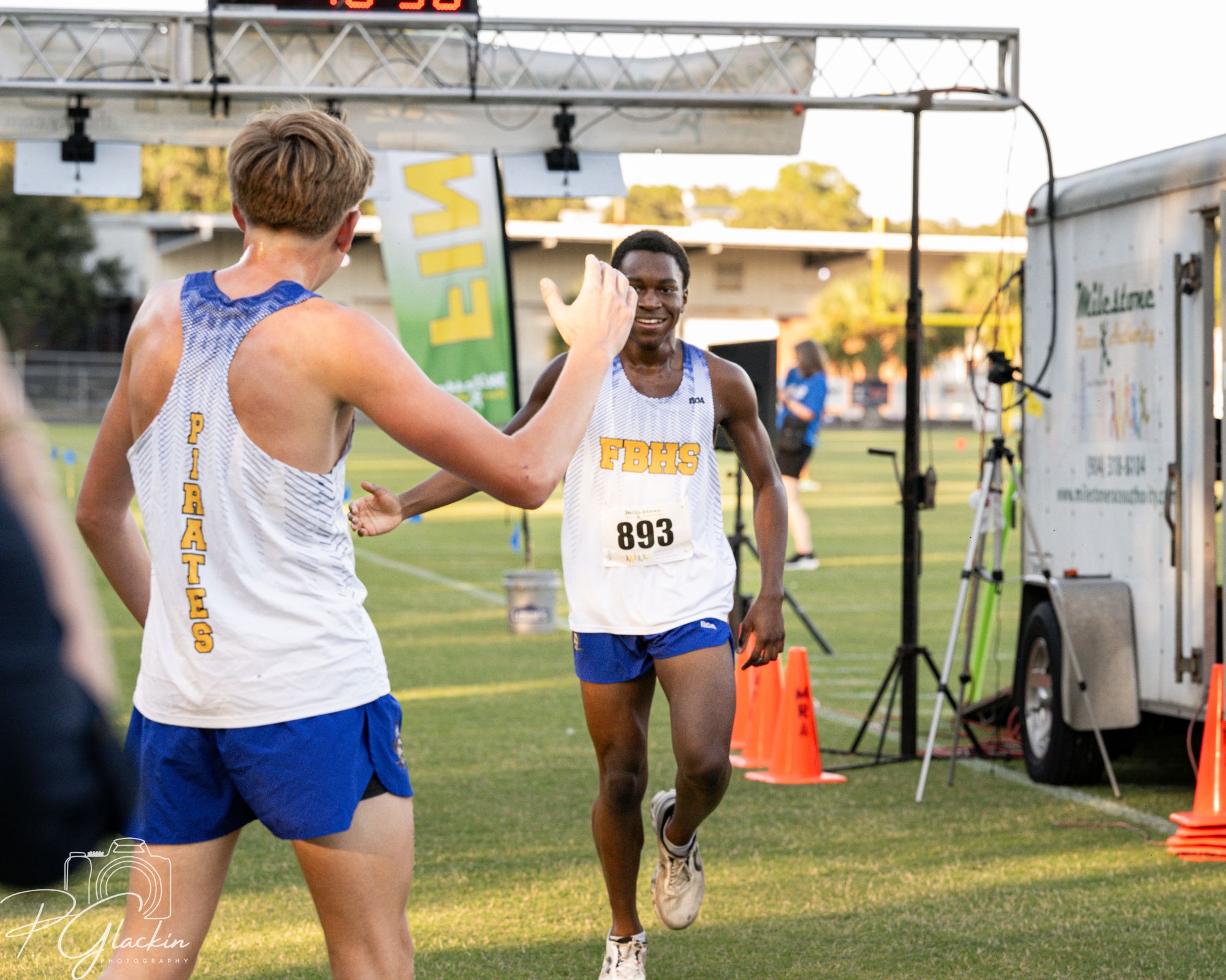John William Martin and teammate at finish